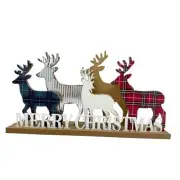 Christmas Decorations for Home Elk Merry Christmas Sign Wooden Decorative