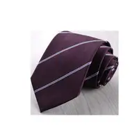 在飛比找PChome24h購物優惠-【拉福】領帶8cm寬版茄利領帶拉鍊領帶(葡萄紫紅)