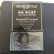 Hotel Style Rust Free 12 Shower Hooks Oil Rubbed Bronze - NIB