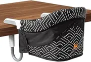 MTWML Portable High Chair for Table,Hook On High Chair That Attaches to Table,Space Saver Counter Clip On Chair for Baby,Easy Clean Baby Feeding Seat with Carry Bag for Travel(Stripe-Black)