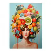 Girl Furniture Fruit Flower Modern Art Canvas Print
