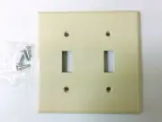 (10 pc) *NEW* Toggle 2-Gang Wall Plate Light Cover Ivory Lexan Switch