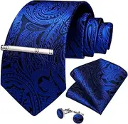 [Fitbitey] A set of men's tie clip handkerchief cufflinks