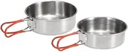 JSEIAJB Bowls with Foldable Handle Stainless Steel Bowl Dinner Plates Outdoor Camping Tableware Kitchen Dinner Lunch Food Container