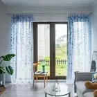 Tulle Curtain Willow Leaf Curtain Gauze Sheer Curtains Window Drapes Bedroom