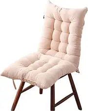 Chair Seat&Backrest Cushion with Fixing Ties,High Back Chair Cushion for Patio Chair,Loungers,Dining Chair Seat Pad Garden Replacement Cushion(Beige)