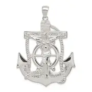Sterling Silver Polished Mariner Cross Pendant