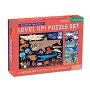 Mudpuppy Level Up Kids/Children 4 Jigsaw Puzzle Game Toy Set Oceans 3y+