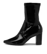 New Django & Juliette Nider Black Patent Leather Boots Womens Shoes Casual