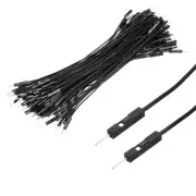 100 Pack Breadboard Jumper Wires 24AWG Male to Male Black 1 Pin 2.54 Pitch 150mm