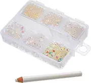 DONFAMDS Colored Rhinestones for Nails Flatback Gems Box DIY Nail Art Charms Lightweight Rhinestone Decoration for Craft Projects and