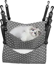 Milisten 2pcs Adjustable Cat Hammock Pet Cage Hanging Bed for Indoor Cats Soft and Cozy Animal Hanging Hammock Design for Autumn/Winter and Spring/Autumn
