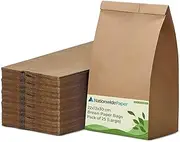 NationwidePaper 25pcs Large Brown Paper Bags, Strong Kraft Paper Bags for Takeaway Grocery, Vegetable, Fruits, Food, Lunch (22x12x30cm)