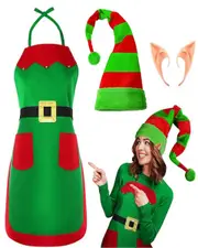 Elf Costume Apron Hat Set