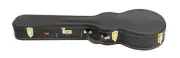 Xtreme DLX LP Case - Les Paul Shaped Guitar Case, Black Vinyl with Orange Stitch