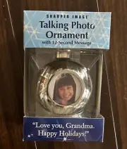 Talking Photo Ornament w/12 Second Message FUN For Kids & Adult SHARPER IMAGE