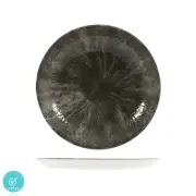12x Round Coupe Plate 260mm Quartz Black Churchill Studio Print Stone Crockery