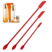 3Pcs Mini Spatula Silicone Spatula Set for Cosmetic Bottle and Kitchen Jar-Red