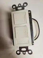Leviton 6319-2DW Wall Mounted Area Controller, On-Off + Dimmer Switch, White
