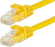 Monoprice Flexboot Cat6 Ethernet Patch Cable - Network Internet Cord - RJ45, Stranded, 550Mhz, UTP, Pure Bare Copper Wire, 24AWG, 5ft, Yellow