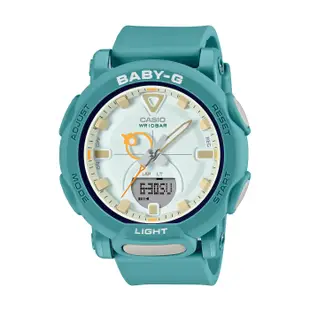 【CASIO BABY-G】戶外露營環保布質耐衝擊雙顯休閒腕錶-湖水綠/BGA-310RP-3A/台灣總代理公司貨享一年