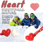Snowball Maker Snow Toy, Sand Ball Kit, Snowball Maker Clips, Heart Shape, 13X3"