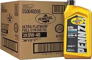Pennzoil Ultra Platinum Full Synthetic 0W-40 Motor Oil, 1 Quart (6 Pack)