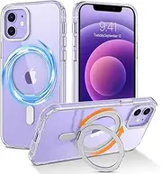 [YINLAI] for iPhone 12 Pro Case, iPhone 12 Case, [Compatible with MagSafe] with Magnetic 360° Rotatable Ring Stand Clear Slim Shockproof Protective Phone Cases for iPhone 12/12 Pro 6.1", Black