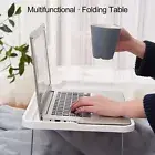 1 Set Load-bearing Portable Collapsible Bed Table with Cup Holder for Student