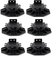 Veulrn 6 Pcs Joist Support Pedestals, Adjustable Decking & Flooring Support Pedestal for Deck, Timber Base