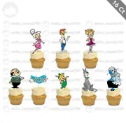16 Jetsons Cupcake Topper Food Pick Favor Birthday Kid Future