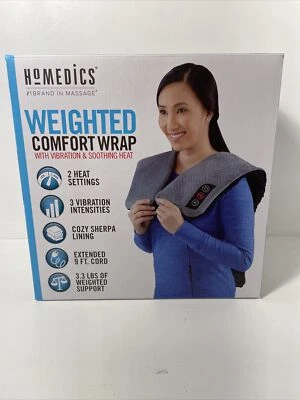 Homedics WEIGHTED COMFORT WRAP Vibration & Shooting Heat Shoulder Blanket - NEW