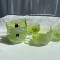 在飛比找Yahoo!奇摩拍賣優惠-日本vintage中古KAMAY手作漸變綠色琉璃杯 茶杯