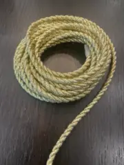 METALLIC GOLD 6MM Twist Cord 2-PLY Trim 100% Polyester (4 YARDS)