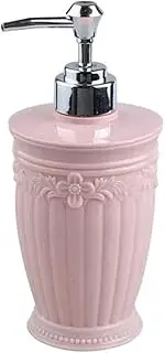 Fenteer Soap Dispenser 400ml, Refillable Liquid Hand Soap Dispenser for Bathroom, Kitchen Soap Dispenser, Pink Round