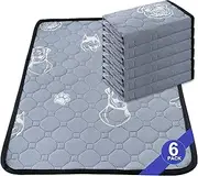 HOMSNA 6 Pack Upgrade Washable Pee Pads for Dogs, Reusable Dog Pee Pads and Small Pets, Absorbent and Non-Slip Puppy Pads, Pet Training Pads, Waterproof Whelping Pads 14x20 inchs Potty Mat