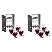2x 4pc Bartender 75ml Hand Blown Glass Port Sippers Bulb-Shape Glassware Clear