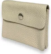 [Ziona] Women's Small Leather Wallet with Coin Compartment and Button Mini Purse Genuine Leather