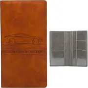[mivceklw] Vehicle License Document Case, Document Card Wallet, Pu Leather Organizer Case, Drivers License Wallet with Slim, and Lightweight Design for Drivers License, Business Cards, and Receipts, brown,
