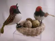 Closeout Birds and Nest Set Feather Friend Close Out Stock Home Decor #B916