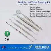 Small Animal Tartar Scraping Kit, Calculus, Plaque Removing, Dog, Cat, Premium