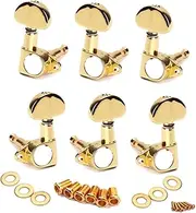 BIUDECO Tuning Peg Round Ukulele Tuning Pegs Guitar Tuning Keys 3 Pegs Guitar Tuning Pegs Bass Replacement Parts Bass Tuning Pegs Bass Guitar Pegs Tuning Pegs Electric Guitar Golden