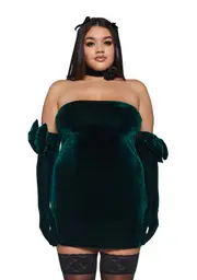 [Sugar Thrillz] Plus Pretty Perfection Mini Dress Set - Green