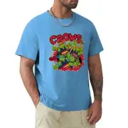 Adelaide Crows AFL Team Ninja Turtles T-Shirt Large Light Blue