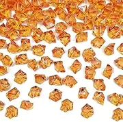 LYFJXX Vase Fillers for Home Decor, Fake Crushed Ice Cubes, Orange 150 pcs Reusable Fake ice Cubes for Photography Accessories Props Decoration for Wedding