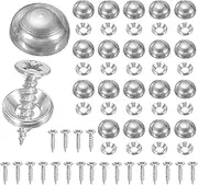 uxcell Brass Decorative Screws with Caps, Mirror Screw Self Tapping Screws Decorative Cover - Fitting for(Furniture Fixing- Wall Hangings - Wood Handcrafted) 13mm & 20 Pack & Silver