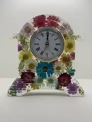 Desktop Clock| Resin Clock|Handmade Clock| Father Day Gift| |Flower Preservation