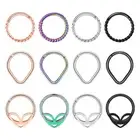 1pc 16G Hinged Segment Stainless Steel Nose Ring Septum Earring Piercing Jewelry