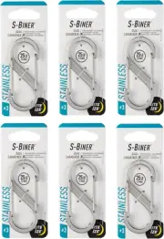 S-Biner Stainless Steel Dual Carabiner - Multi Purpose Dual Carabiner Clip - Gre