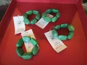 4 Chunky Faux Jade Napkin Rings New w tag